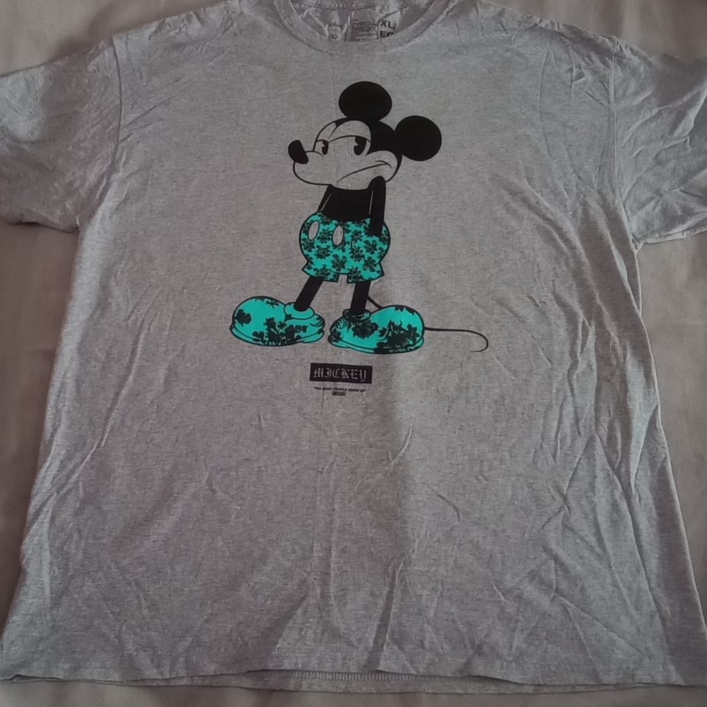 Neff Gray T-Shirt with Teal and Black Print